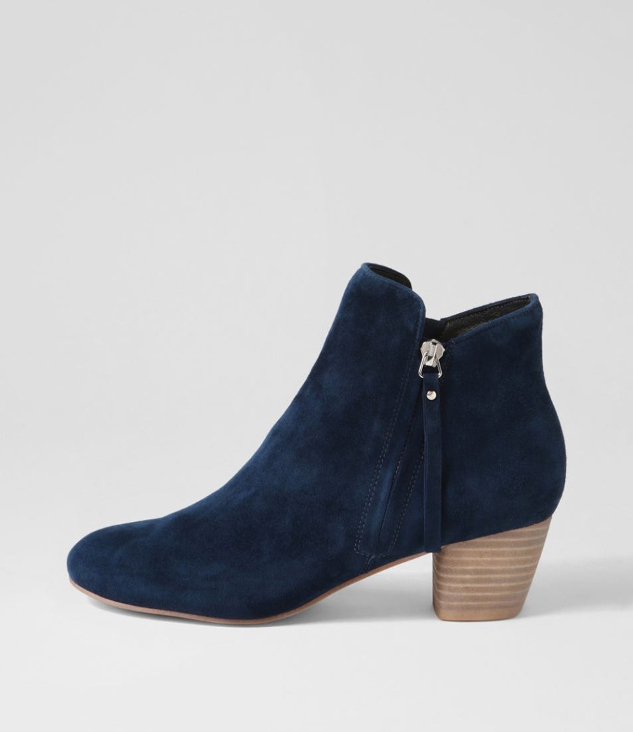 DJANGO & JULIETTE Demanse Navy Suede Ankle Boots | Boots