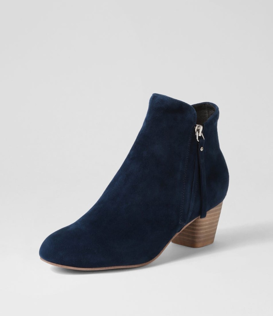 DJANGO & JULIETTE Demanse Navy Suede Ankle Boots | Boots