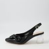 DJANGO & JULIETTE Hadia Black Clear Heel Patent Leather Heels | Heels