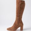 DJANGO & JULIETTE Allouta Light Choc Suede Knee High Boots | Boots