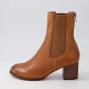 DJANGO & JULIETTE Sebasy New Tan Choc Leather Chelsea Boots | Boots