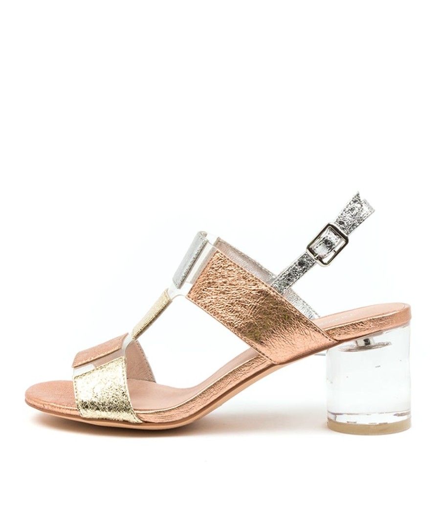 DJANGO & JULIETTE Seymour Gold Multi Clear | Heels