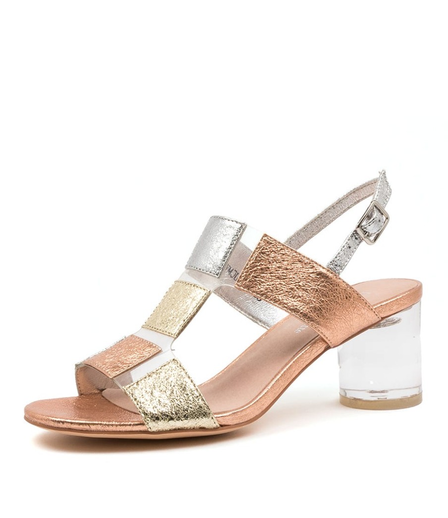 DJANGO & JULIETTE Seymour Gold Multi Clear | Heels