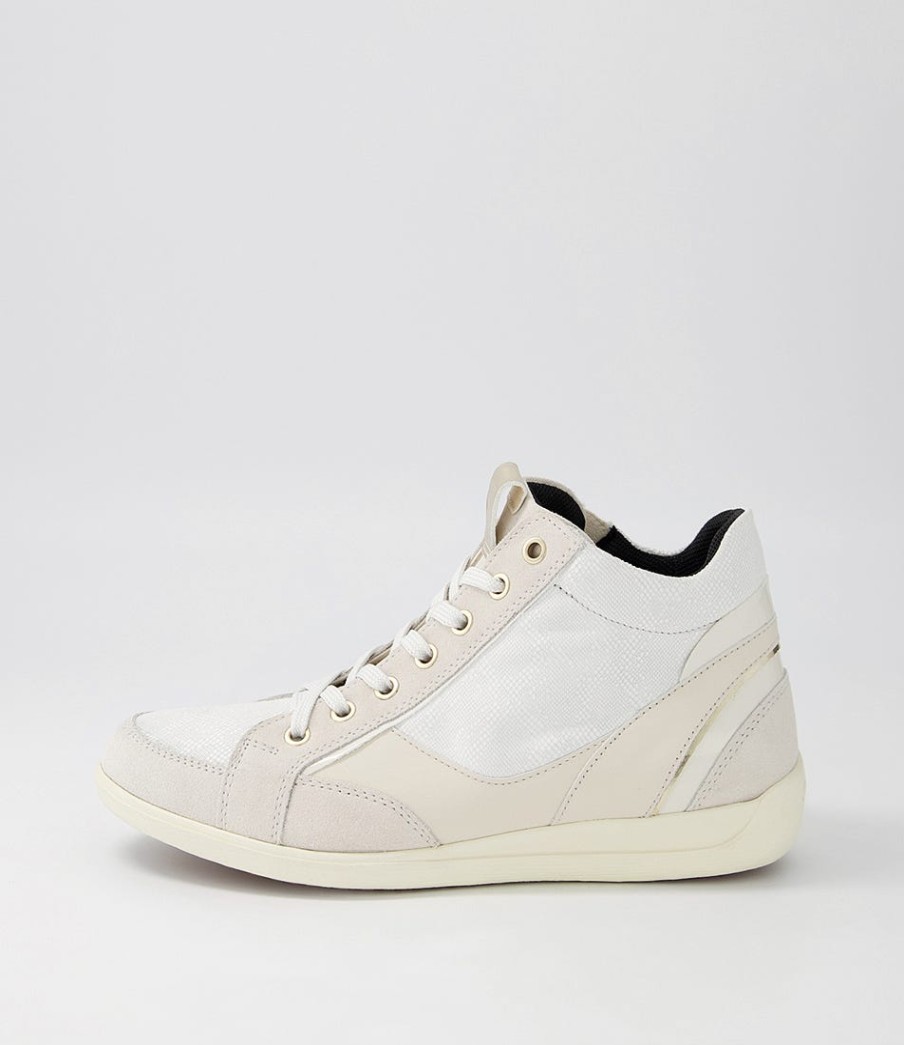 GEOX D Myria A Off White Suede Leather Sneakers | Comfort