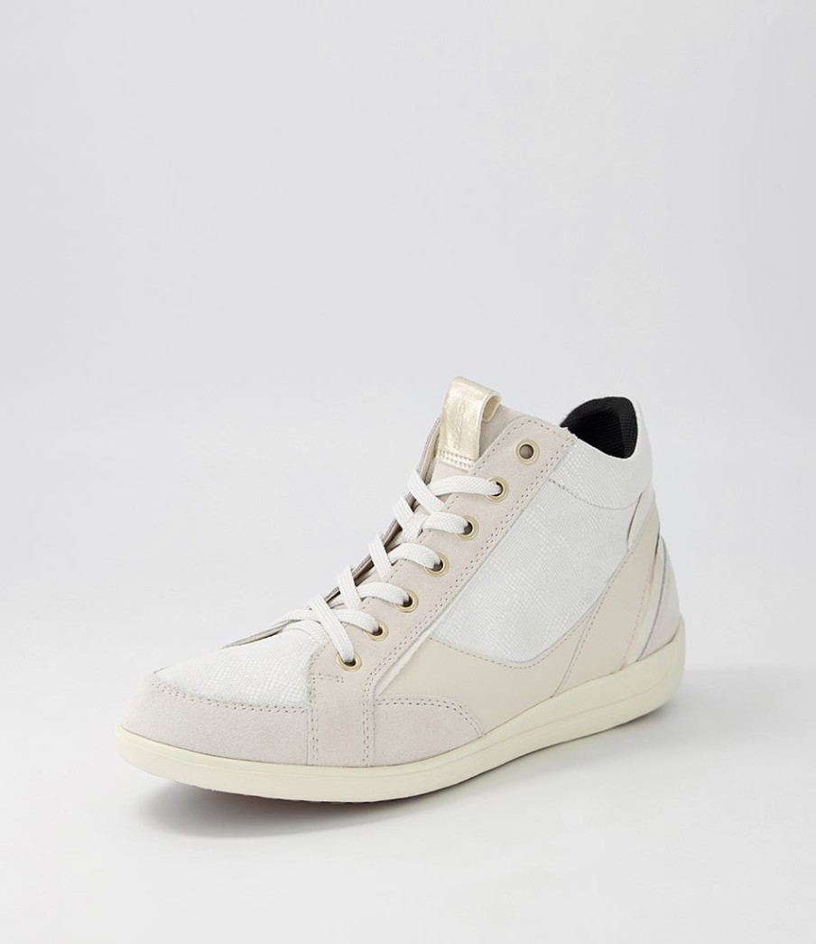 GEOX D Myria A Off White Suede Leather Sneakers | Comfort