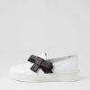 DJANGO & JULIETTE Lokki White Black Satin Leather Sneakers | Sneakers