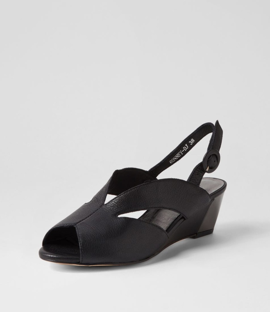 DJANGO & JULIETTE Ronney Black Leather Sandals | Sandals