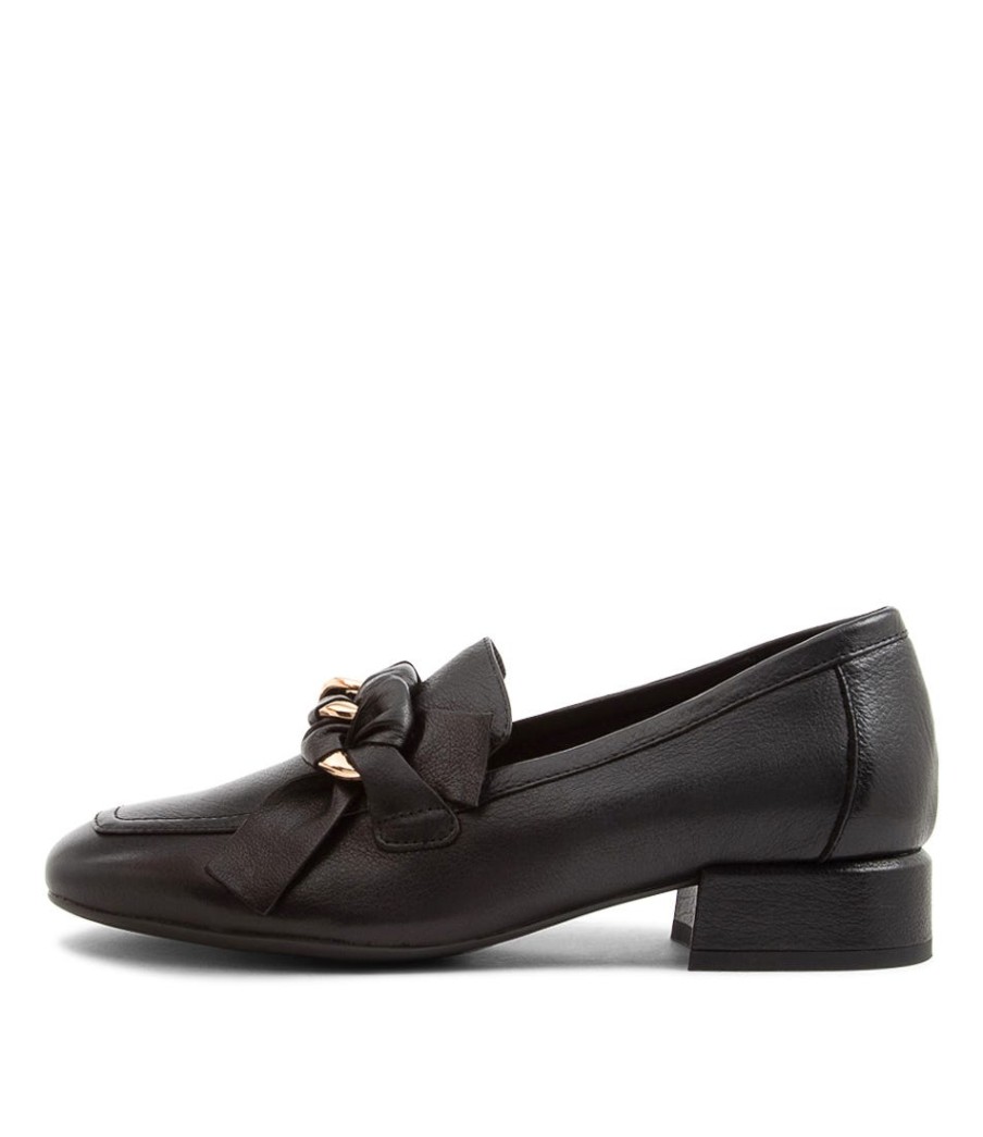 DJANGO & JULIETTE Viserys Black Leather Heels | Loafers