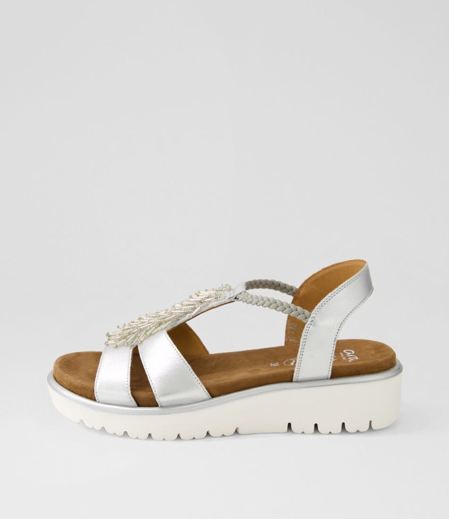 ARA Bilbao 12 Silber Leather Sandals | Comfort