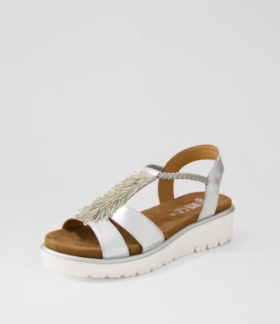 ARA Bilbao 12 Silber Leather Sandals | Comfort