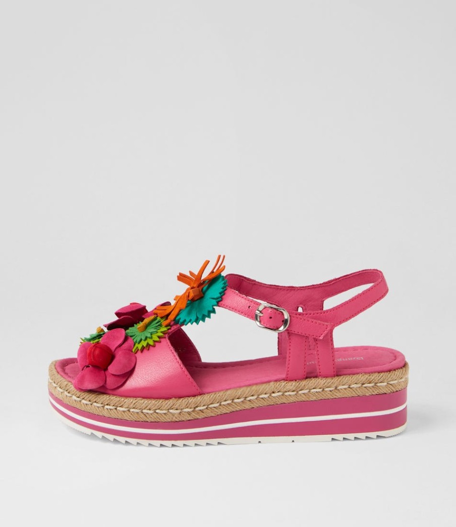 DJANGO & JULIETTE Abela Fuchsia Multi Leather Espadrilles | Espadrilles