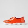 DJANGO & JULIETTE Hexter Orange White Patent Leather Sneakers | Sneakers