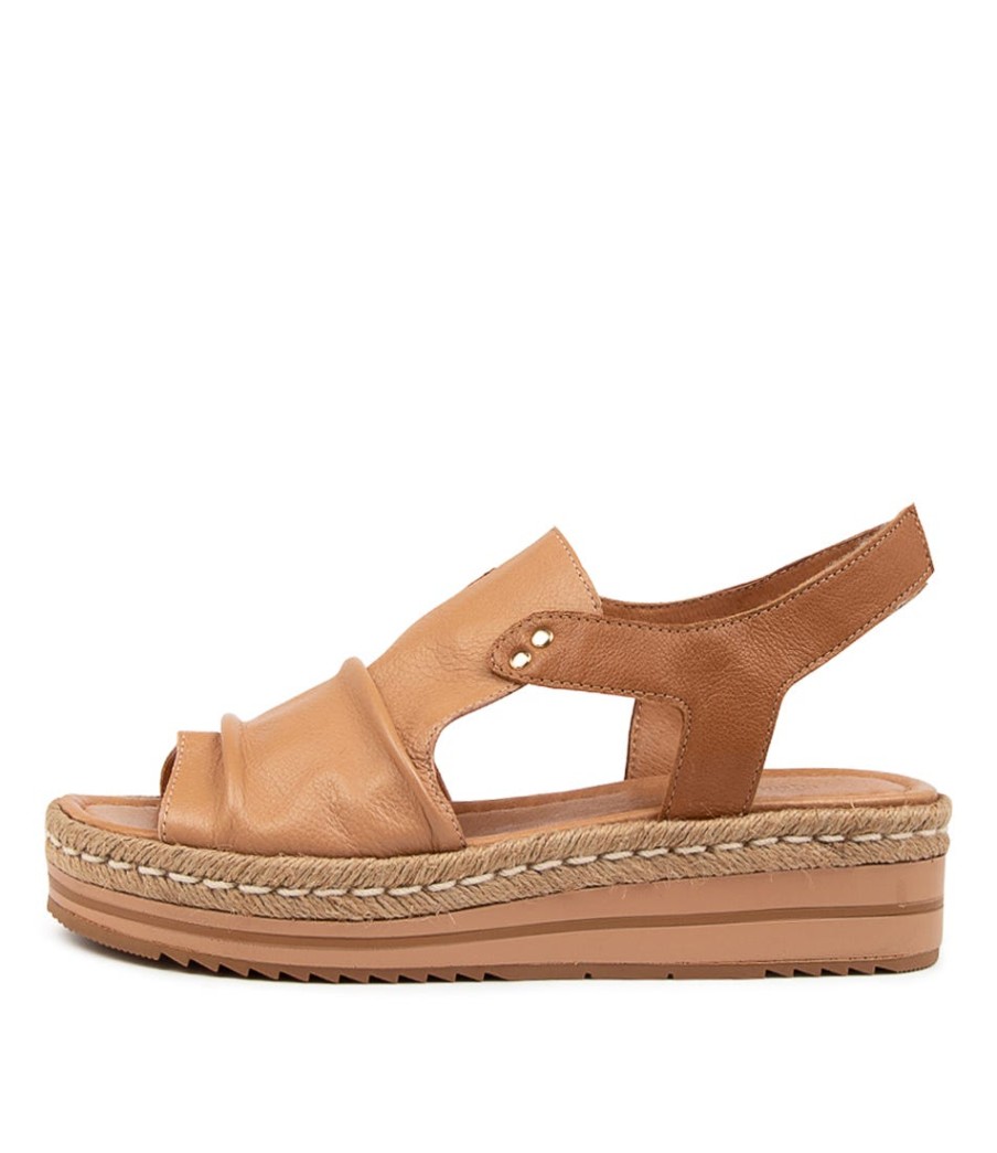 DJANGO & JULIETTE Alora Cafe-Dk Tan Leather | Espadrilles