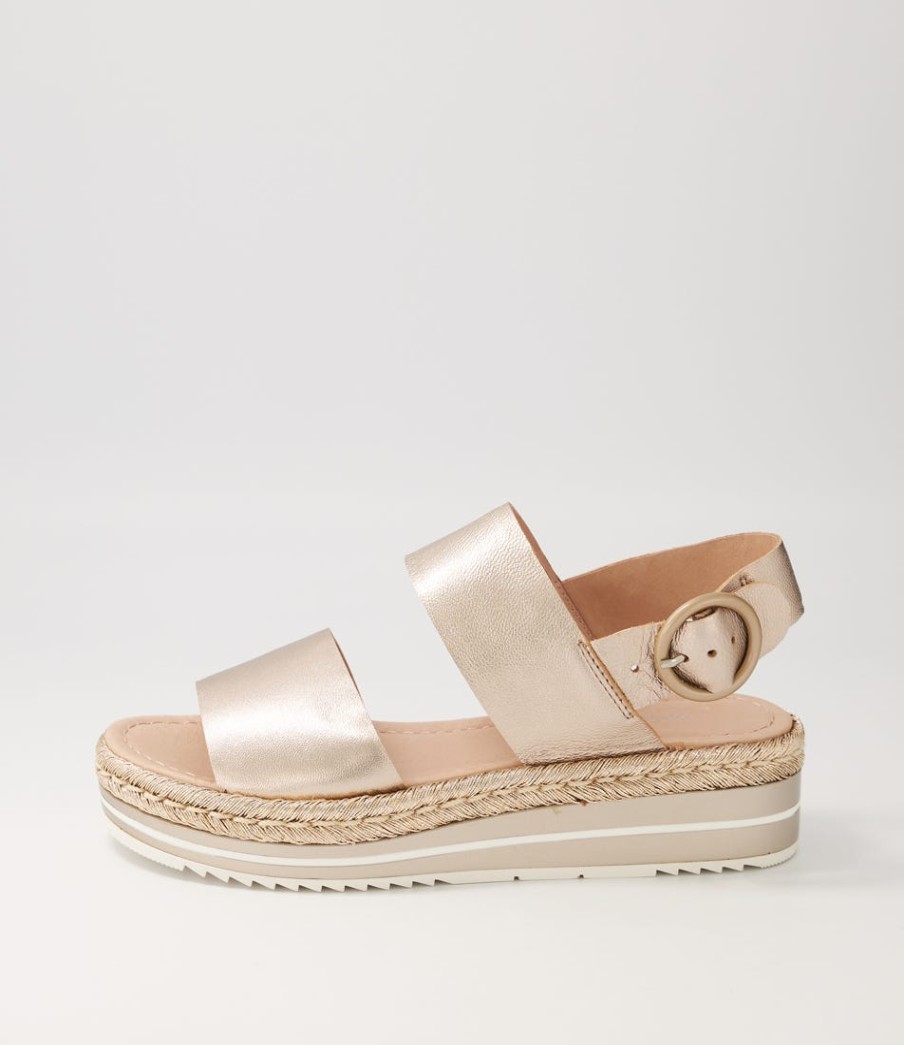 DJANGO & JULIETTE Atha Platino Leather Espadrilles | Espadrilles