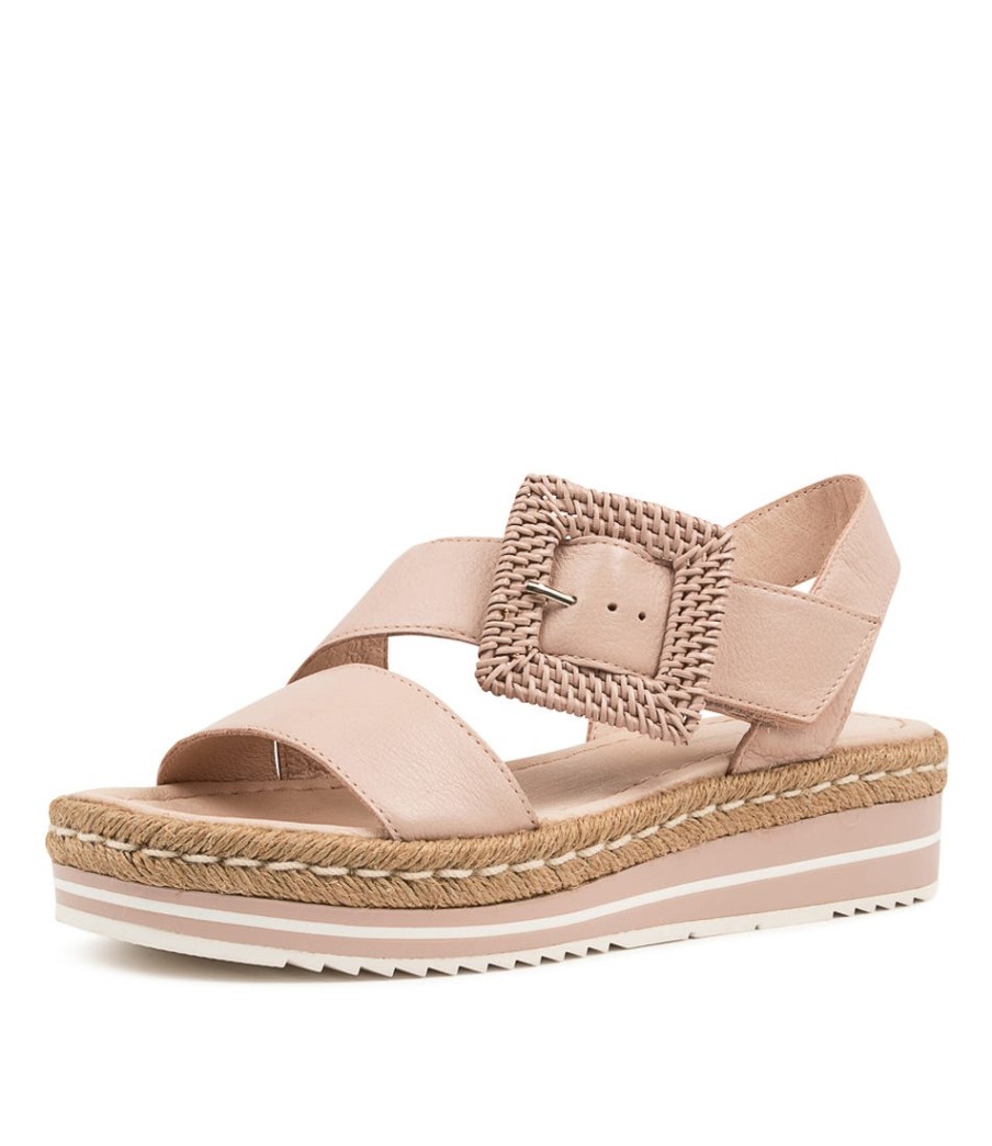 DJANGO & JULIETTE Atory Dusty Pink Leather | Espadrilles