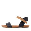 DJANGO & JULIETTE Jinnit Navy Tan Leather | Flats