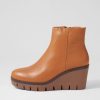 DJANGO & JULIETTE Nish Dark Tan Leather Ankle Boots | Boots