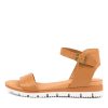 DJANGO & JULIETTE Londona Dk Tan Leather | Wedges