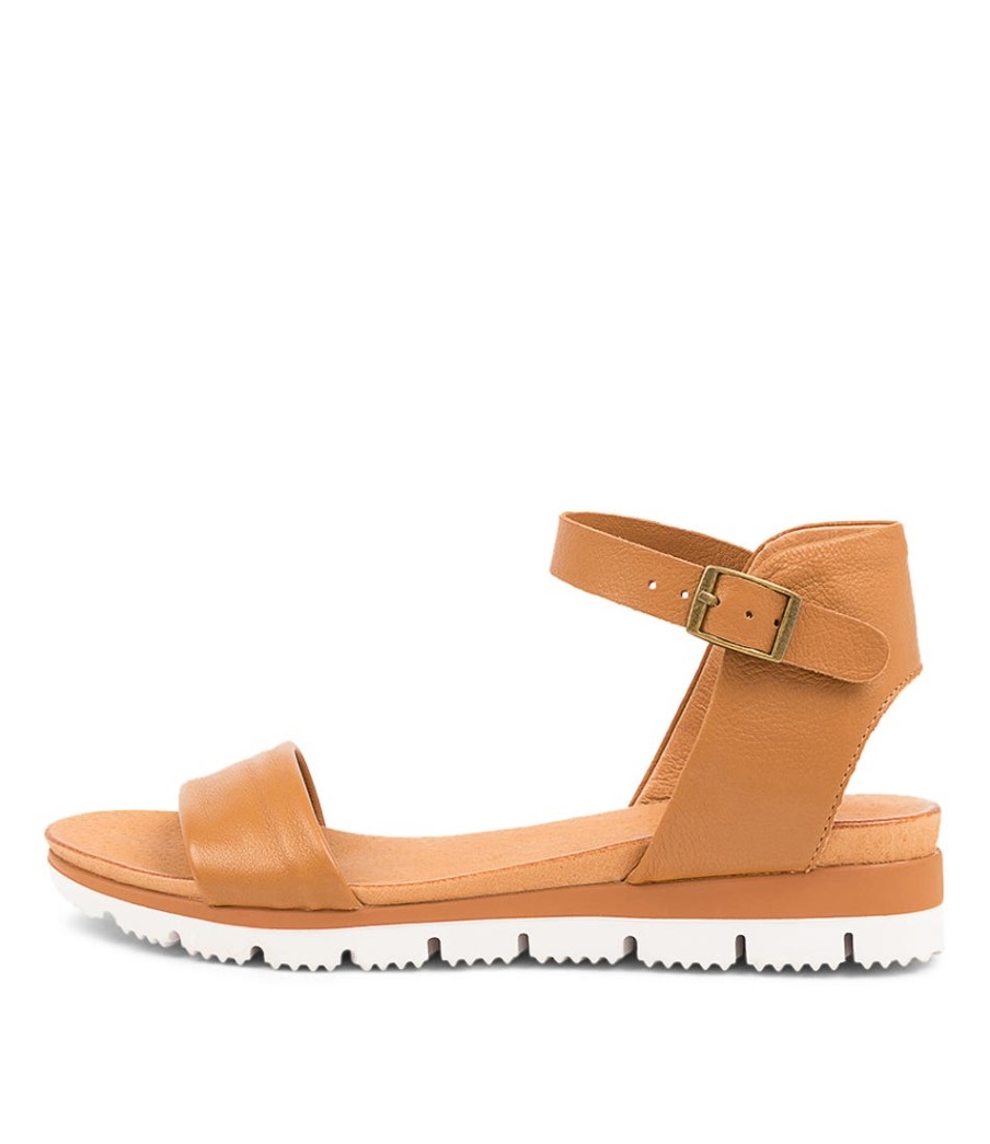 DJANGO & JULIETTE Londona Dk Tan Leather | Wedges