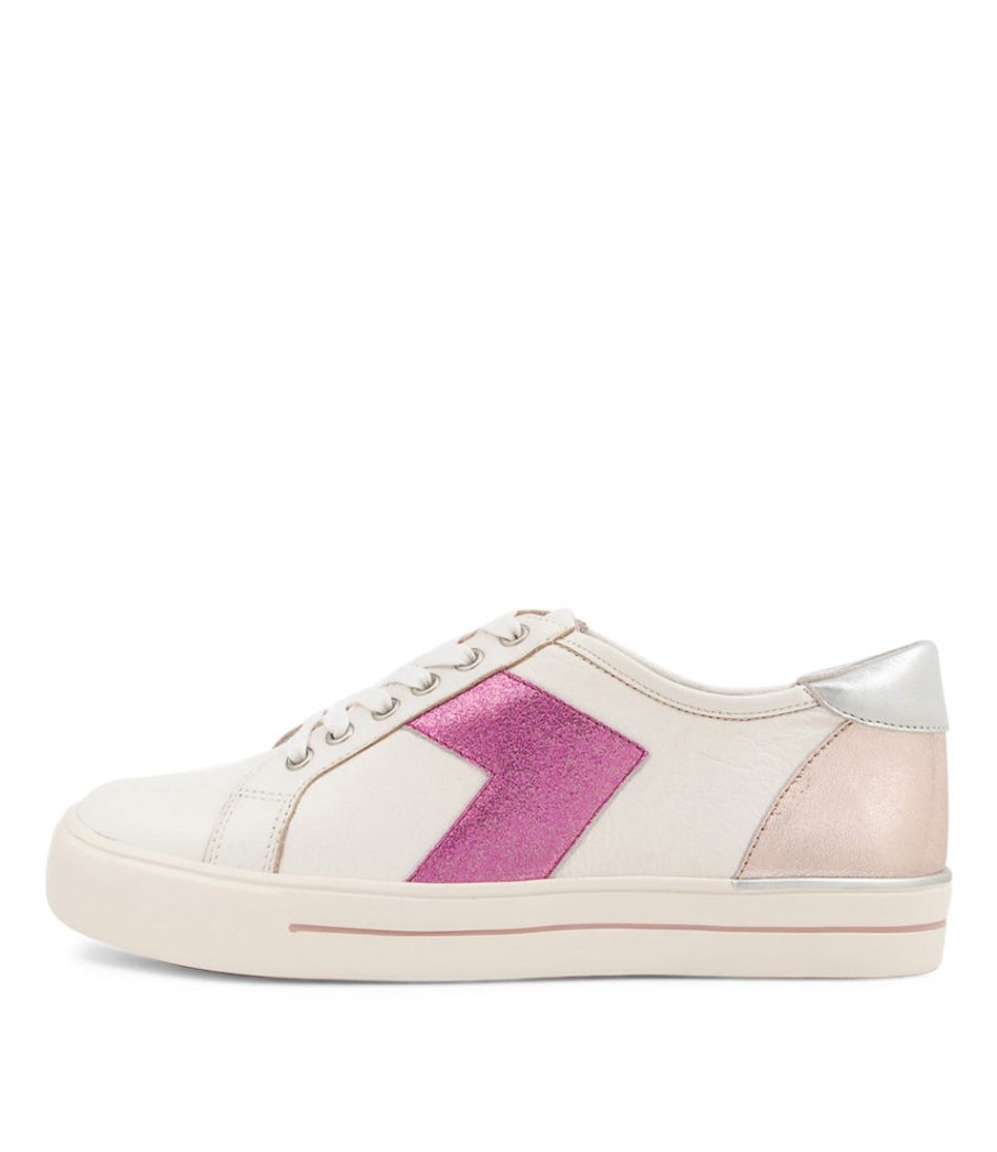 ZIERA Aditi W White Fuchsia Multi Sneakers | Sneakers