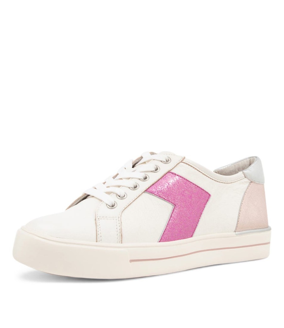 ZIERA Aditi W White Fuchsia Multi Sneakers | Sneakers