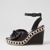 TOP END Evone Black Synthetic Raffia Leather Espadrilles | Espadrilles