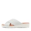 DJANGO & JULIETTE Manal White Weave Slides | Wedges