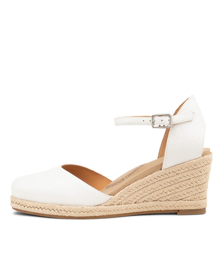 ZIERA Autumn W White Leather Heels | Espadrilles