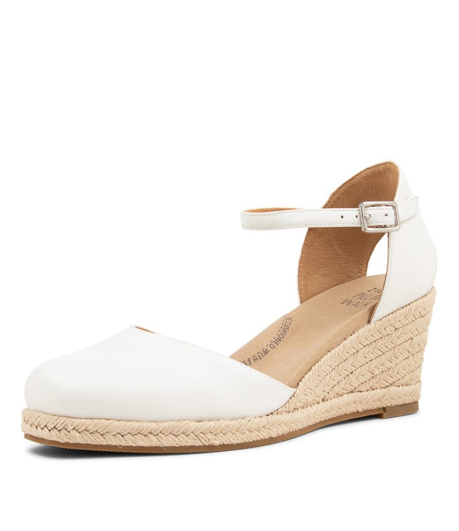 ZIERA Autumn W White Leather Heels | Espadrilles