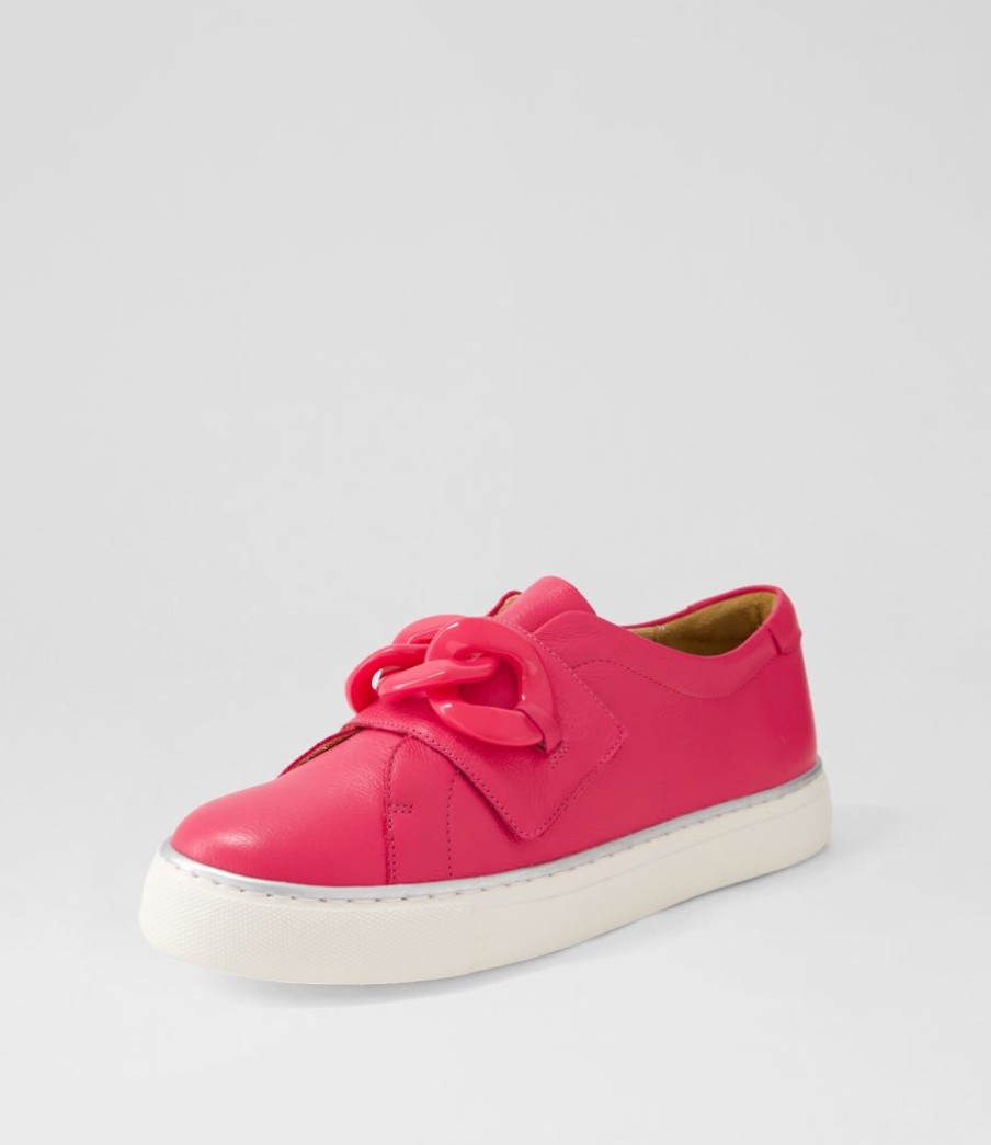 ZIERA Peeko Xf Bright Pink Leather Sneakers | Sneakers