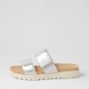 ZIERA Nairo Xw Silver Scratch Leather Slides | Sandals