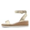 DJANGO & JULIETTE Irish Pale Gold Leather Sandals | Espadrilles