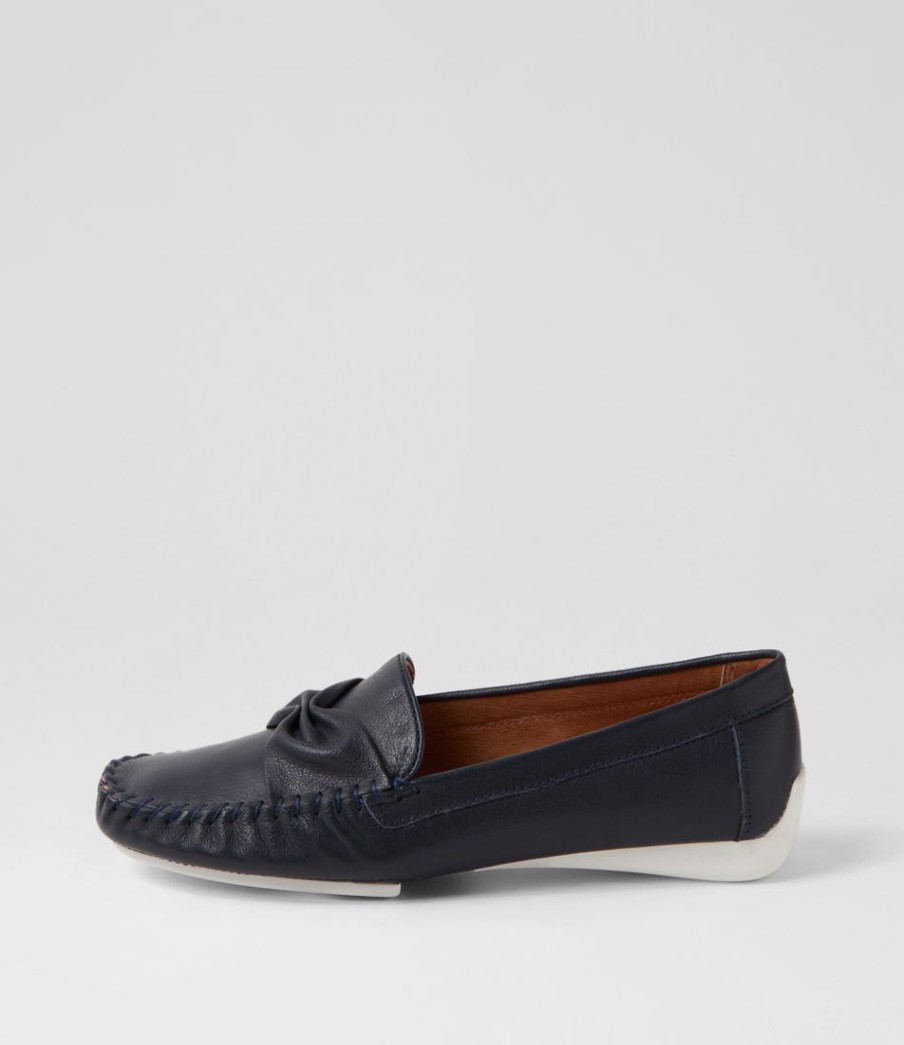 DJANGO & JULIETTE Loukas Navy Leather Loafers | Loafers