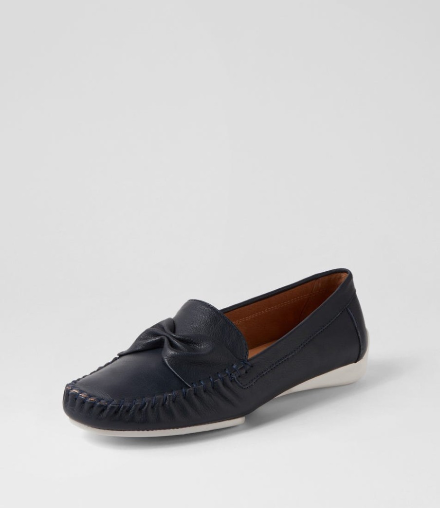 DJANGO & JULIETTE Loukas Navy Leather Loafers | Loafers