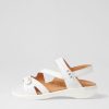 ZIERA Beaux W White Leather Sandals | Wedges