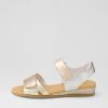 DJANGO & JULIETTE Halima Champagne Gold Multi Sandals | Wedges