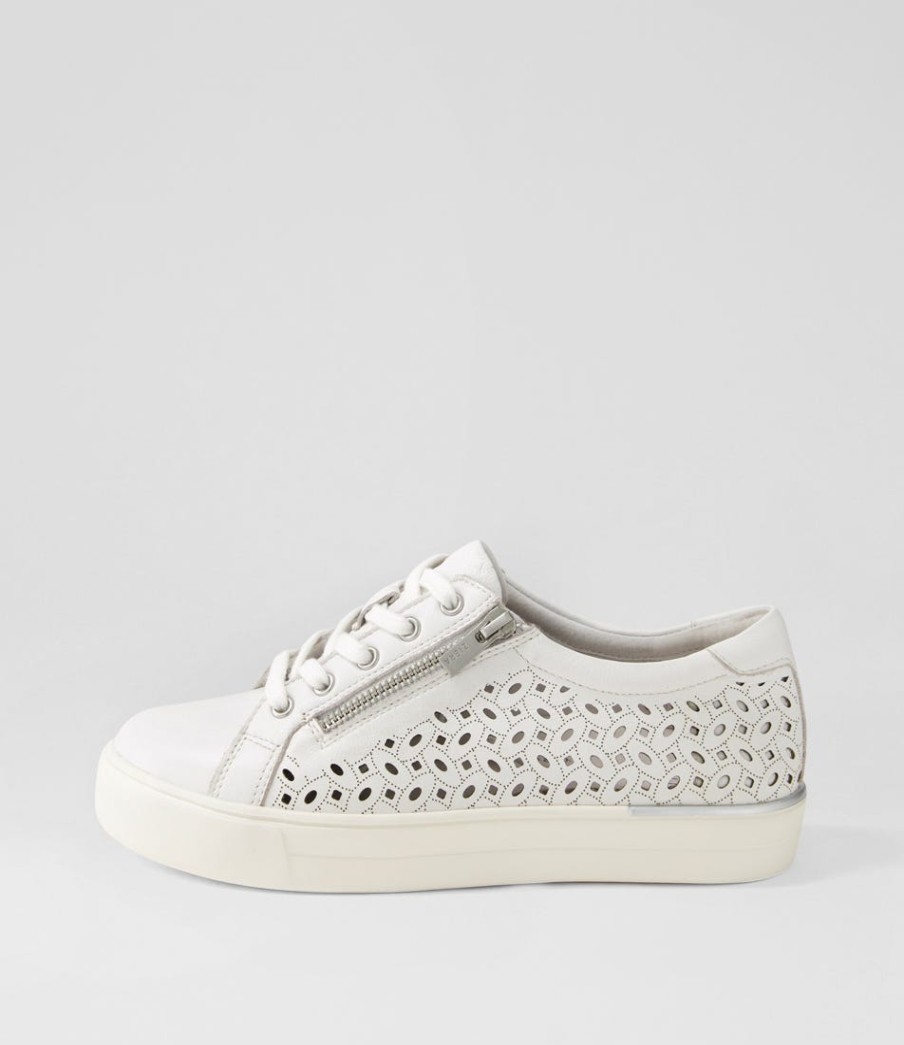 ZIERA Ayleen W White Leather Sneakers | Sneakers