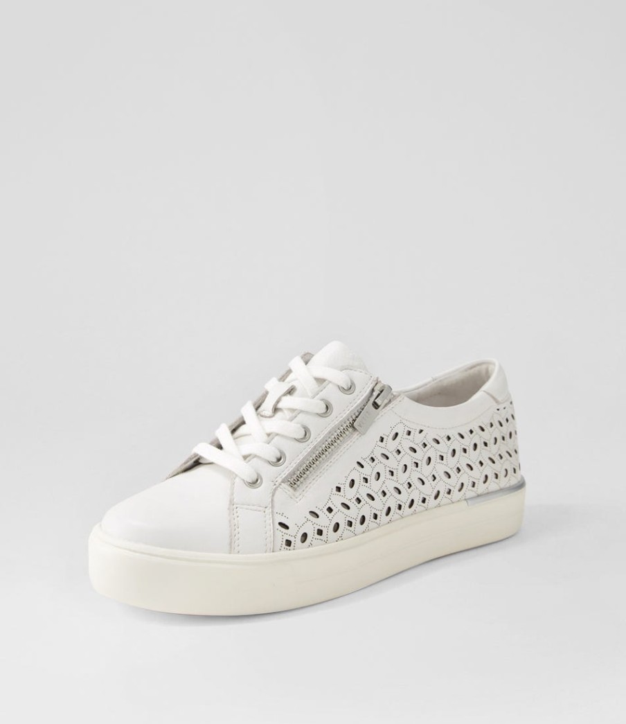 ZIERA Ayleen W White Leather Sneakers | Sneakers