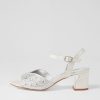 DJANGO & JULIETTE Juba Silver Shimmer Jewels Leather Sandals | Heels