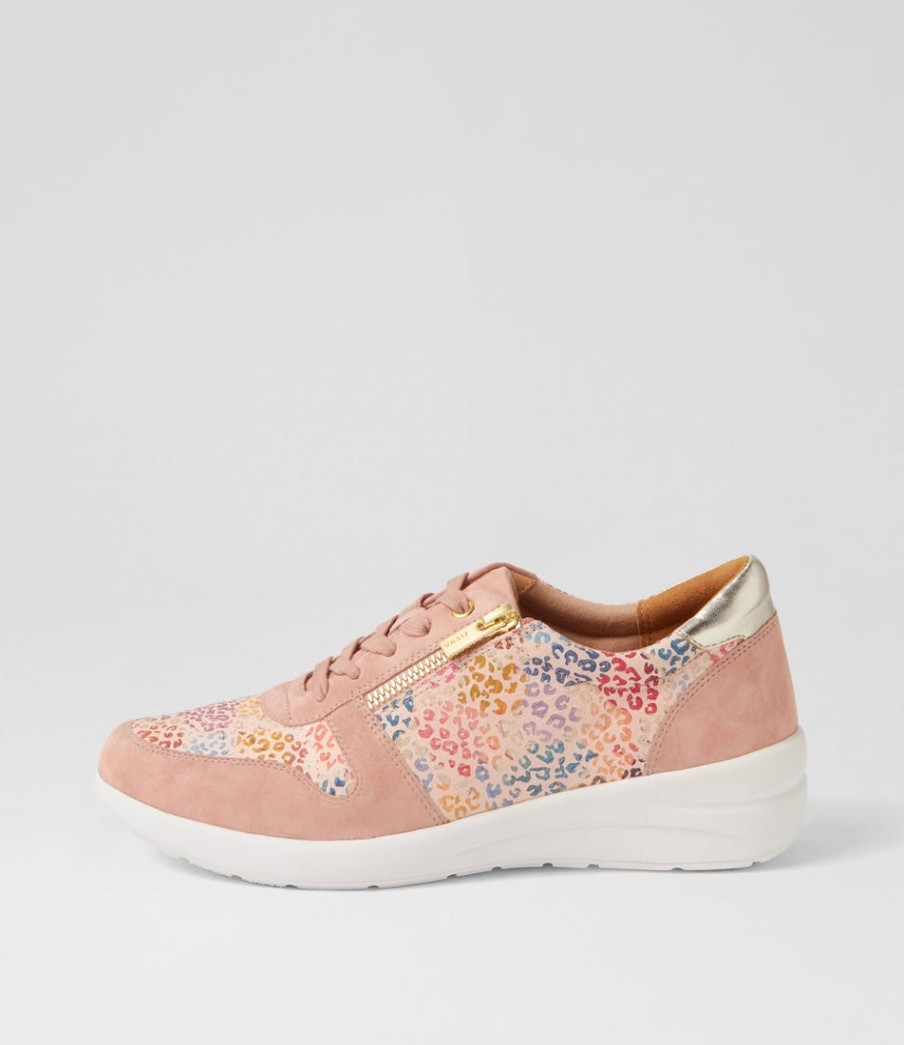 ZIERA Newton W Rose Pink Leopard Multi Sneakers | Wedges