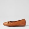 SUPERSOFT Elisse New Tan Gum Leather Ballet Flats | Comfort