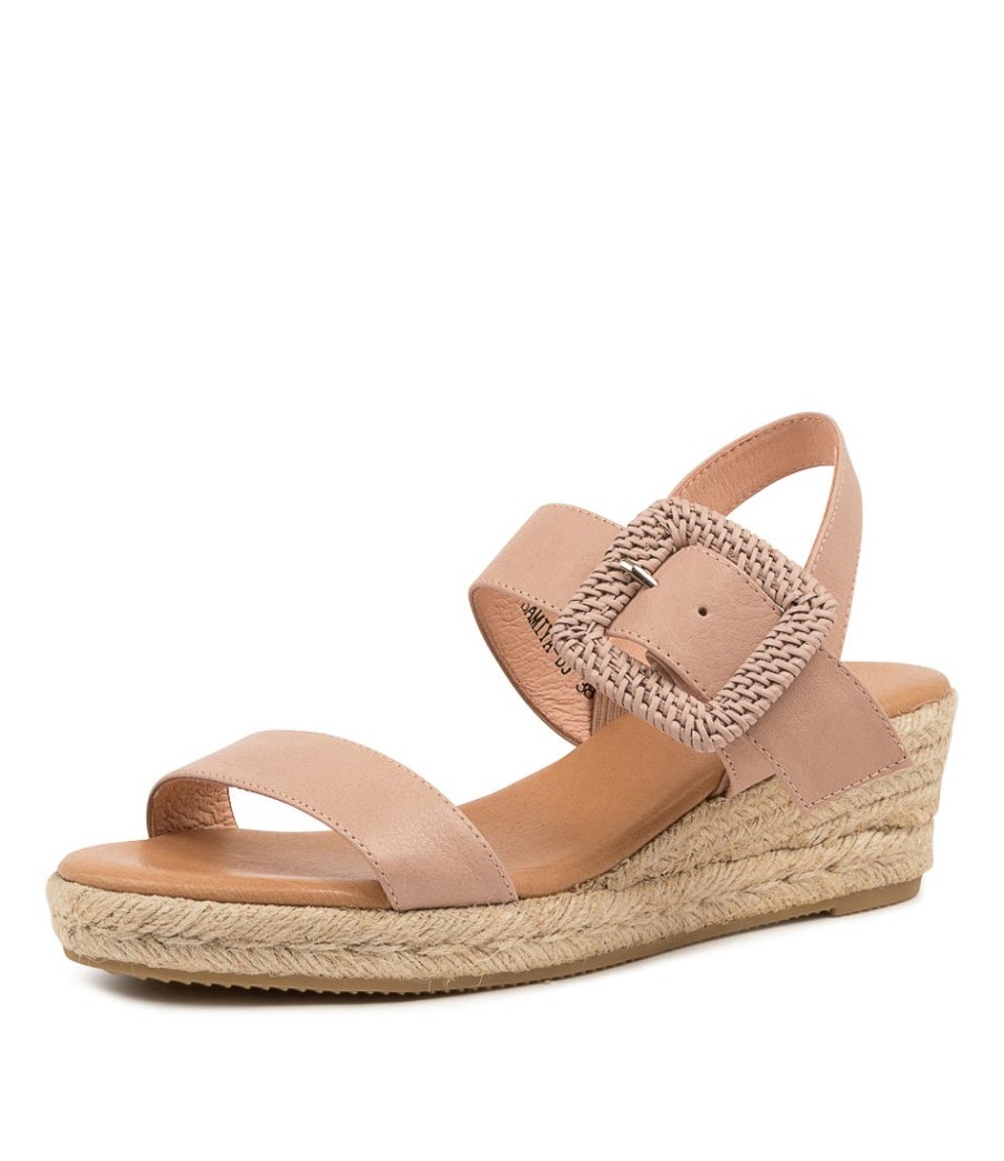 DJANGO & JULIETTE Samiya Rose-Rose Leather | Espadrilles