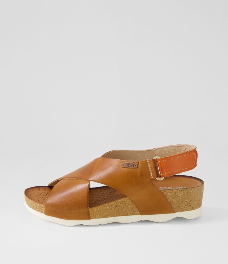 PIKOLINOS Mahon 12 Brandy Leather Sandals | Flats