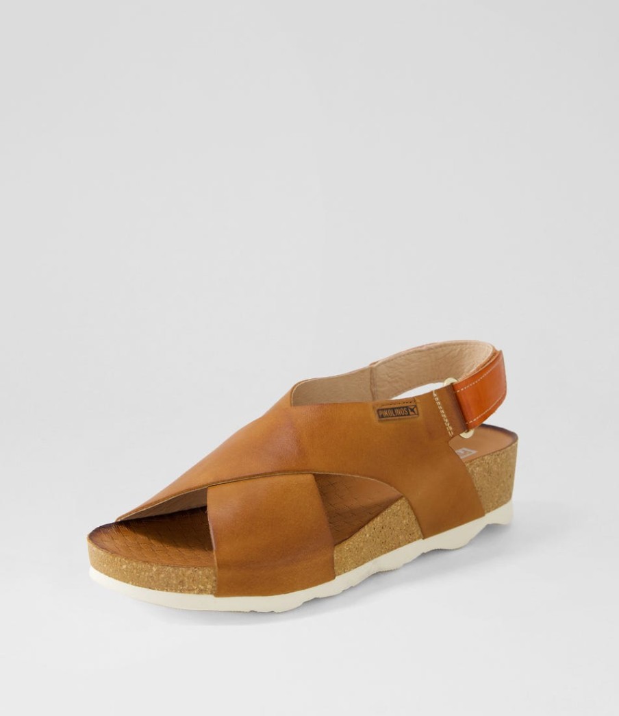 PIKOLINOS Mahon 12 Brandy Leather Sandals | Flats