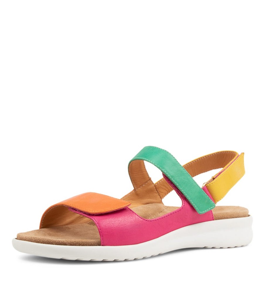 ZIERA Benji Xw Bright Multi Leather Sandals | Wedges