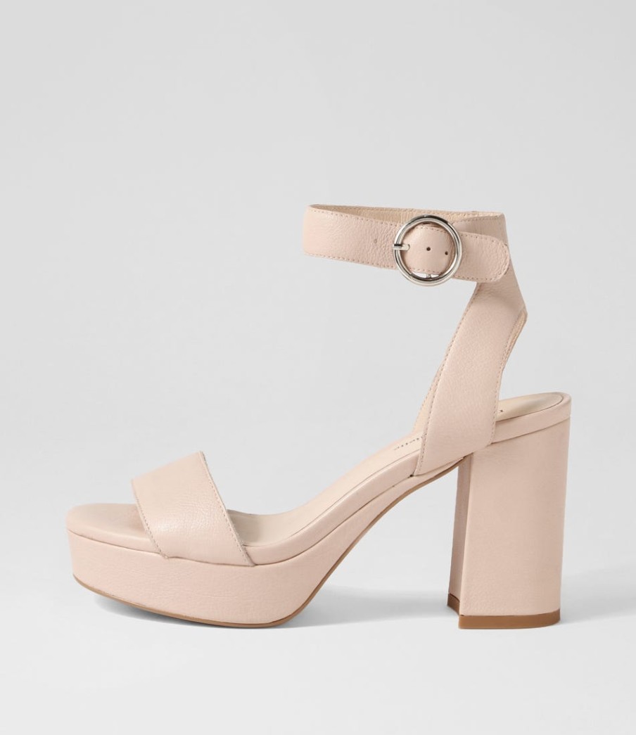 DJANGO & JULIETTE Oita Nude Leather Sandals | Heels