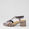 ZIERA Caracas W Pewter Leather Sandals | Heels