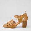 DJANGO & JULIETTE Hayat Dark Tan Leather Sandals | Heels