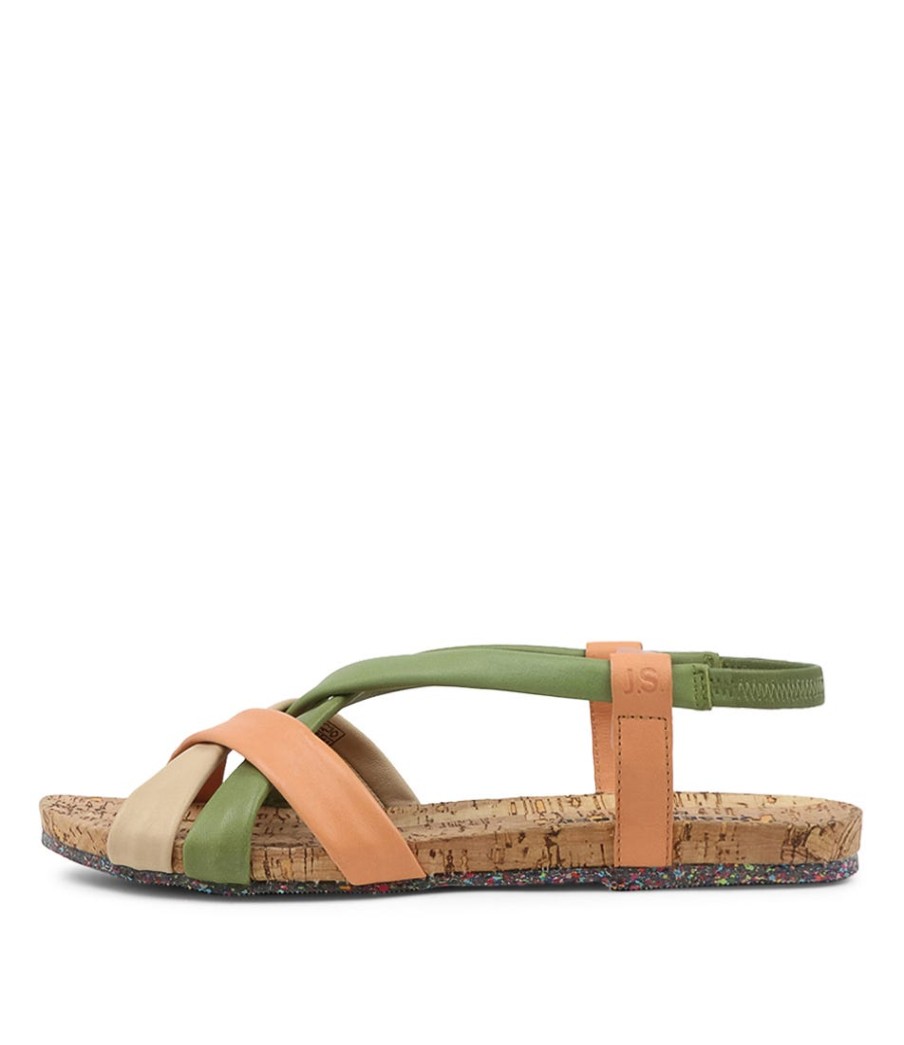 JOSEF SEIBEL Henriette 01 Oliv Multi Leather Sandals | Comfort