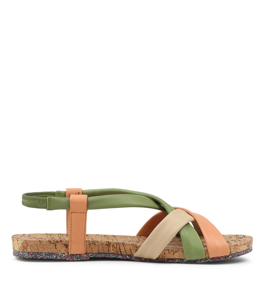 JOSEF SEIBEL Henriette 01 Oliv Multi Leather Sandals | Comfort